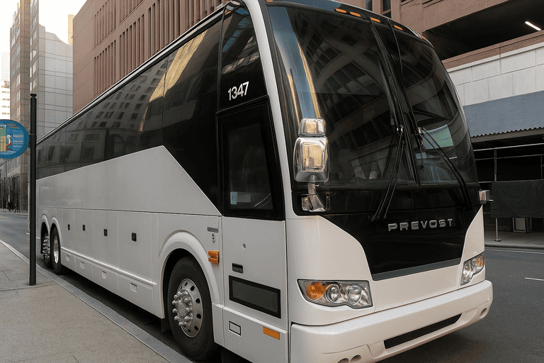 a Akron Minibus Company coach bus