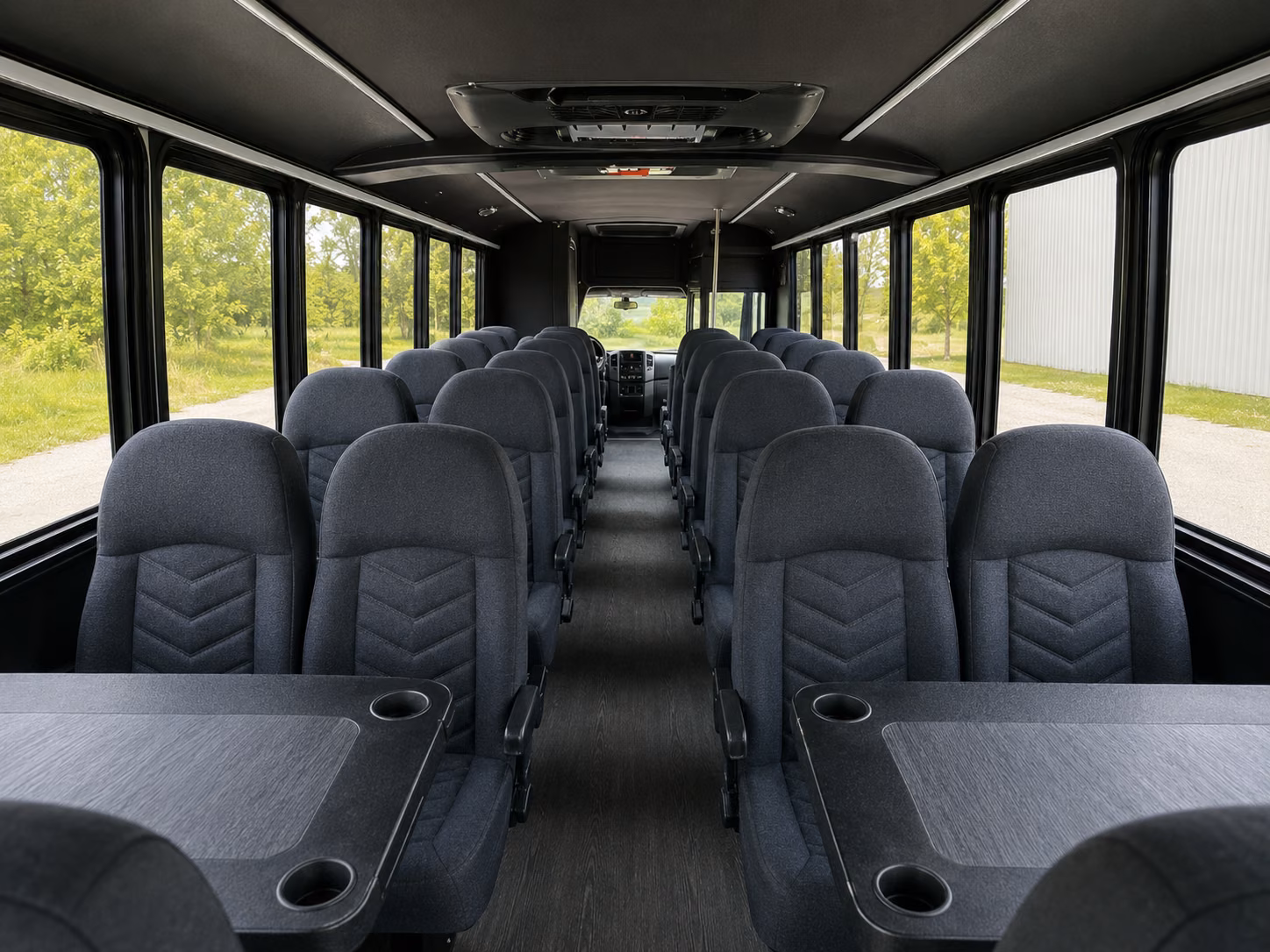 akron 18 passenger minibus inside