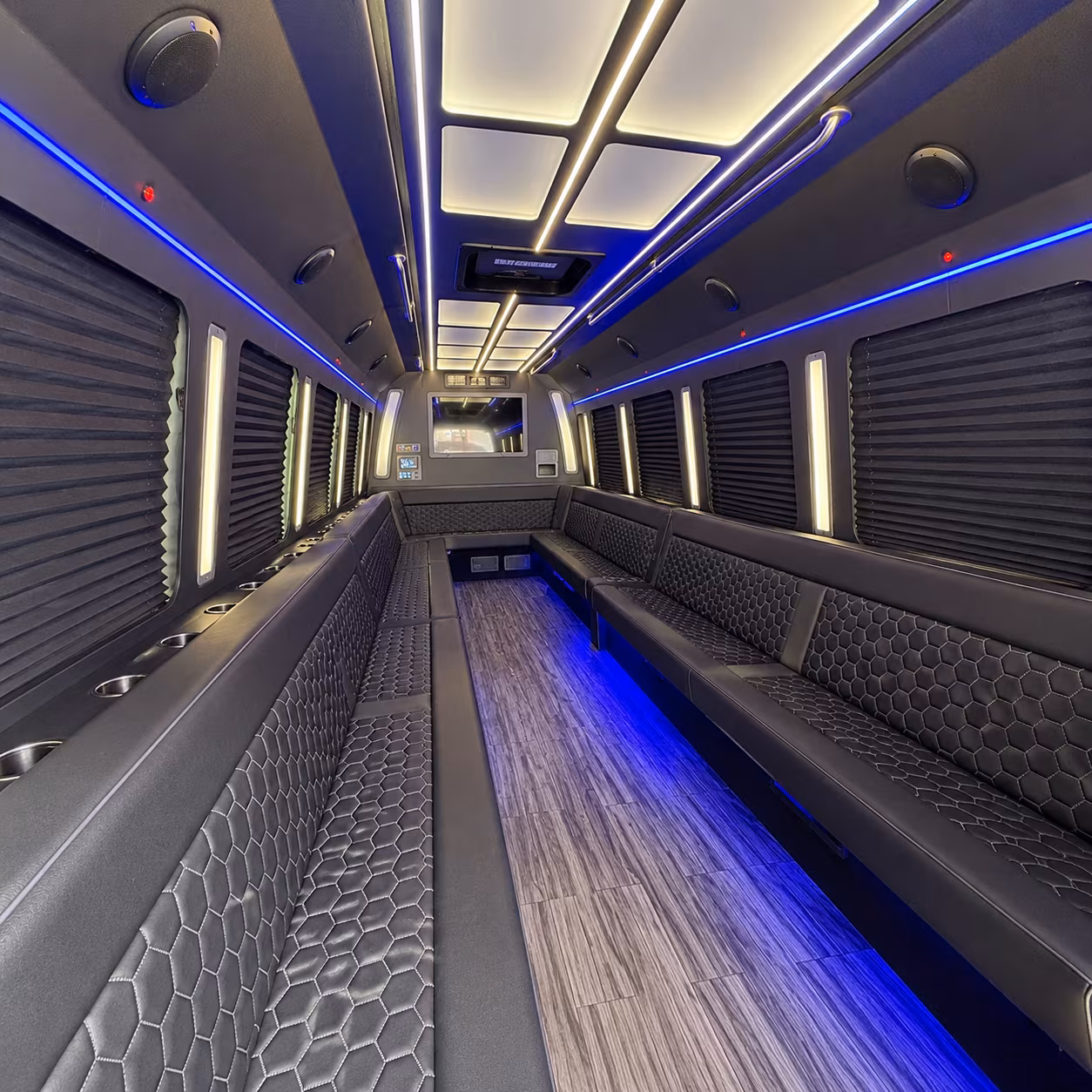 akron 30 passenger party bus interior