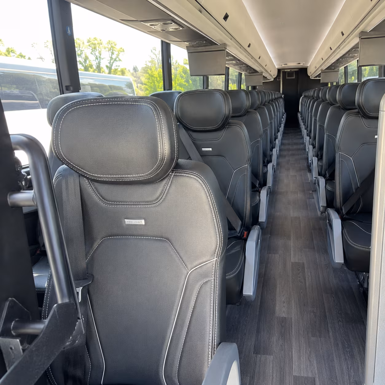 akron 47 passenger charter bus interior