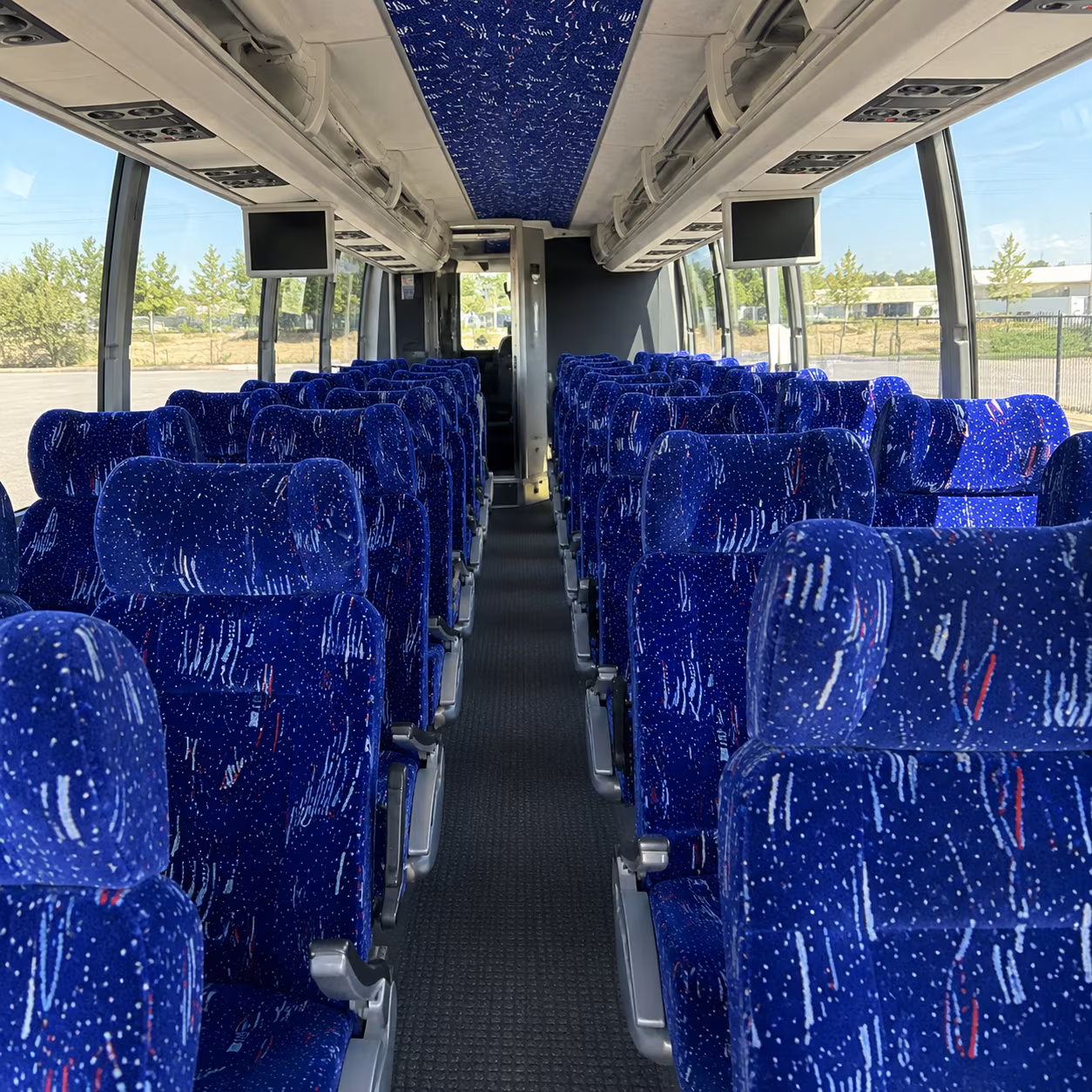 akron 54 passenger charter bus interior