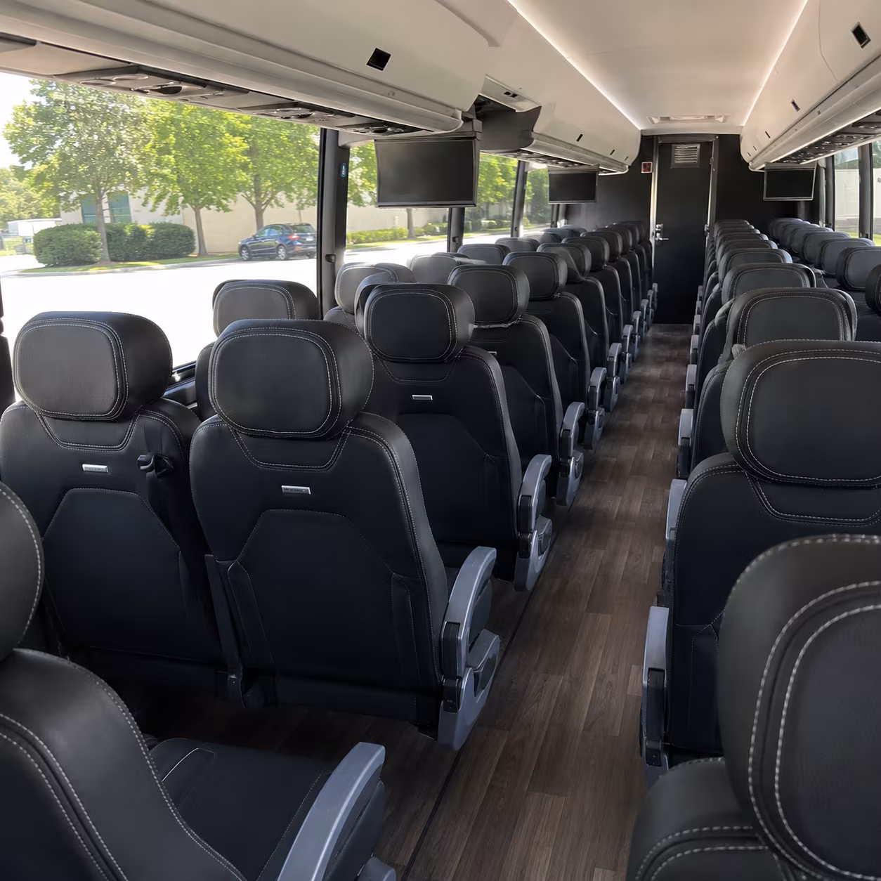 akron 56 passenger charter bus interior