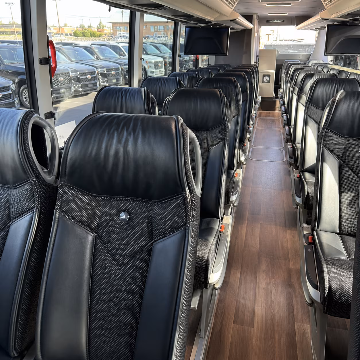 akron charter bus inside