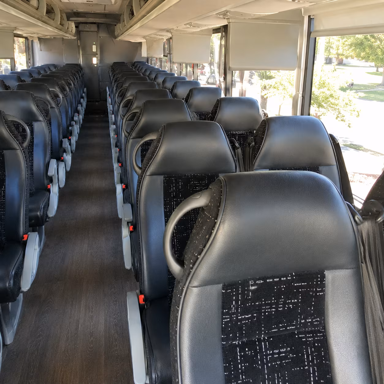akron charter bus interior